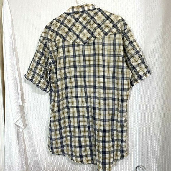 Wrangler Western Plaid Short Sleeve Pearl Snap - Picture 4 of 5